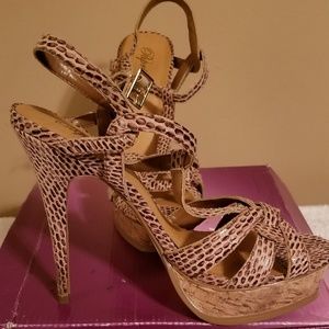 **Snakeskin Tan Stilettos**